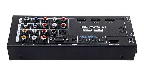 8-In-1 Composite RCA VGA Component RGB 1080P Scaler Switcher 1080p/50Hz - Picture 2 of 9