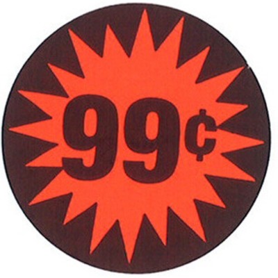 East West Label Round 99 Cents Starburst Printed | 500/Roll | eBay