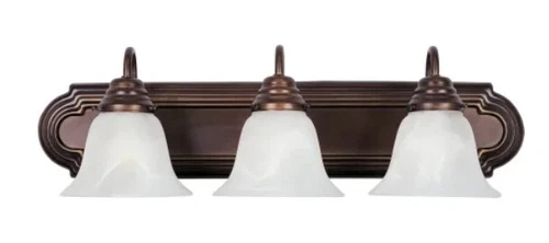 Three Light Bath Vanity In Oil Rubbed Bronze By Maxim From The Essentials - 801x - Picture 1 of 2