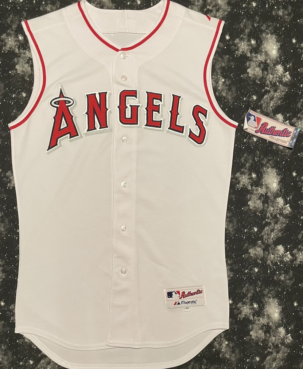 Rare Authentic Majestic MLB Anaheim Angels Sleeveless Rare Authentic Majestic MLB Anaheim Angels Sleeveless