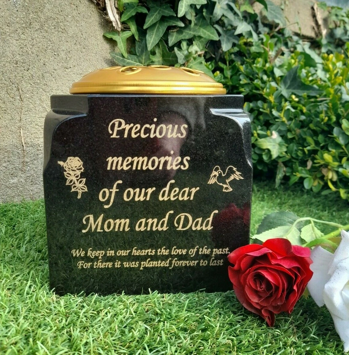 Personalised Granite Memorial Vase Grave Pot Flower Holder Cemetery Grave Vase
Opens in a new window