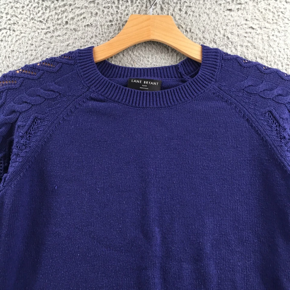 Suéter Lane Bryant Mujer 22/24 Clásico Manga Larga Crew Pointelle Pullover Foto 2 de 4