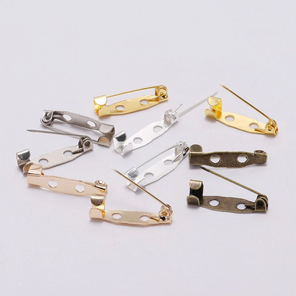 Lock Pin Back Brooch Badge Bar Pin for DIY Handicraft Name Label Jewelry Making - Image 2 of 4