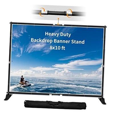  10x8 ft Backdrop Banner Stand, Heavy Duty Adjustable Background 8 x 10 FT