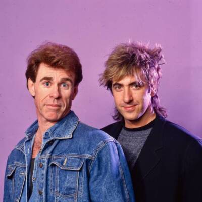 Brent Bourgeois and American musician Larry Tagg 1980s Music Old Photo 1