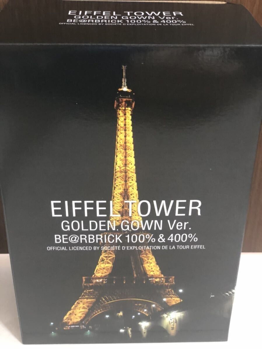BE@RBRICK 100% 400% EIFFEL TOWER GOLDEN GOWN Ver. MEDICOM BE@RBRICK 100% 400% EIFFEL TOWER GOLDEN GOWN Ver. MEDICOM
