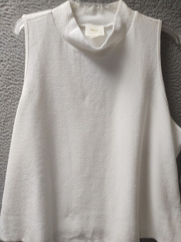 Maeve Anthropologie Shirt 3XL Ivory Textured Sleeveless Pullover Blouse Top NWT - Picture 2 of 9