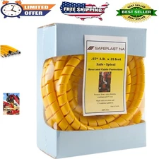Caplugs Pre-Cut Spiral Hose Protector - Yellow, 25' x 6 for Reliable Protection