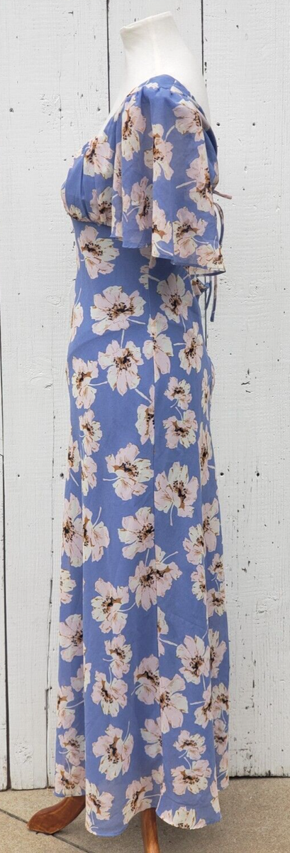 Astr the Label Women's Tie-Back Flutter-Sleeve Long Midi Dress Size M NEW |  eBay