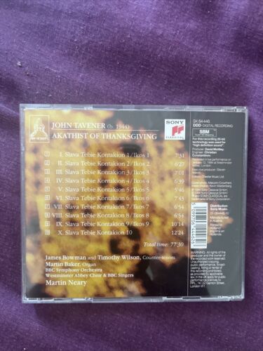 John Tavener - Akathist Of Thanksgiving CD - Foto 2 di 2