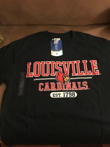 LOUISVILLE CARDINALS MEN'S LICENSED NAVY BLUE T-SHIRT SIZE S (NWT)