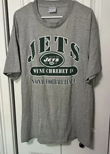 Vintage New York Jets Wayne Chrebet T Shirt All Sport Max Weight Gray XL