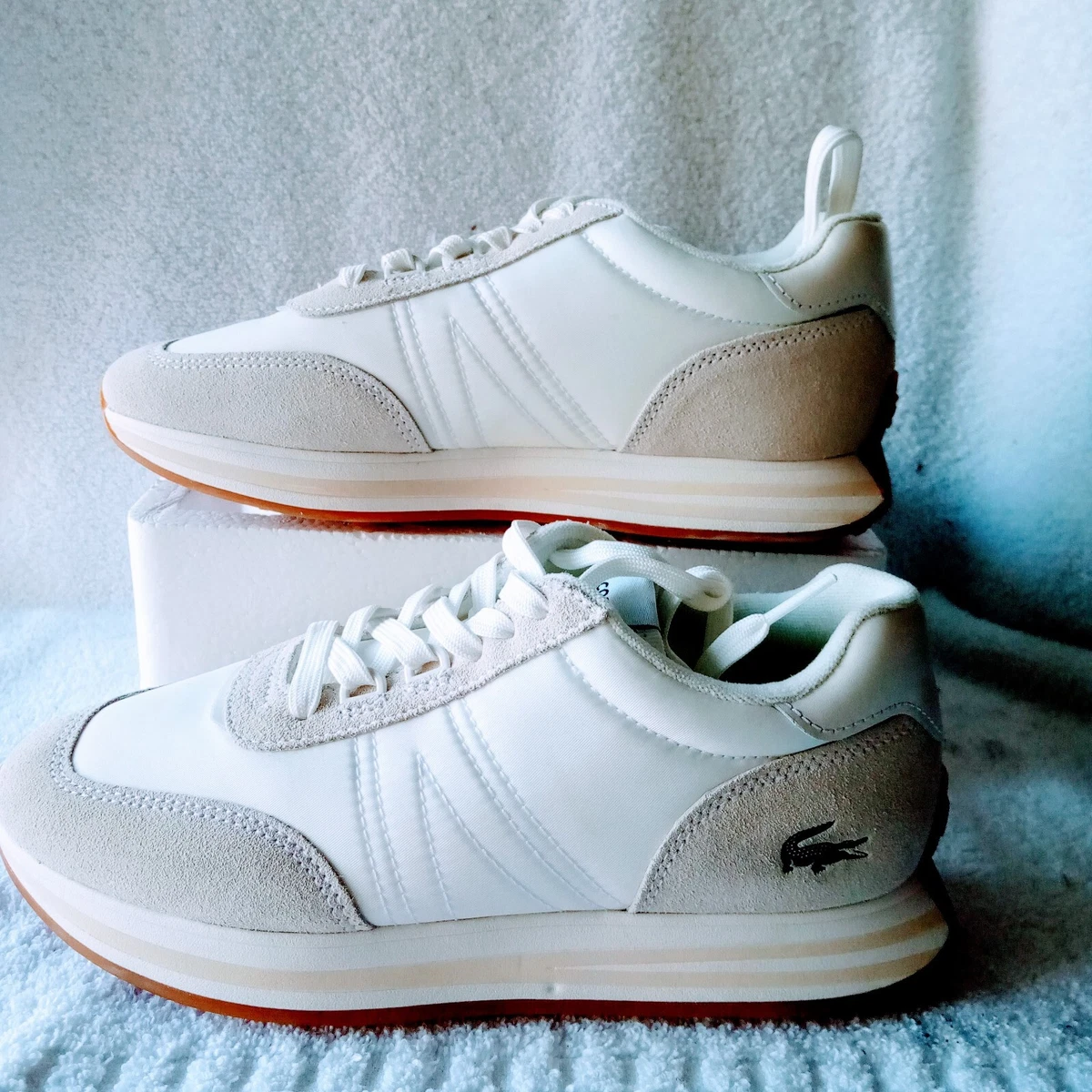 Lacoste white cheap womens trainers