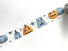 Sticker / Masking / Washi Tape - Halloween Pumpkins and Ghost with Starburst 
