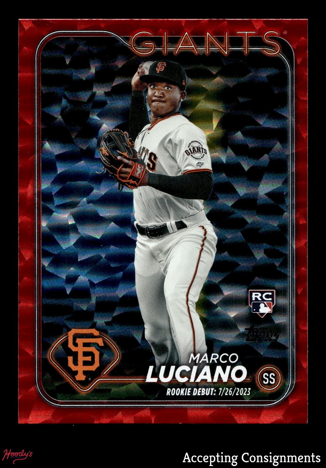 2024 Topps Update Red Crackle Foil #US217 Marco Luciano 87/199 ROOKIE RC GIANTS