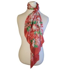 Sarah Coventry Floral Scarf Floral Print Women s Square Scarf 30" x 30"