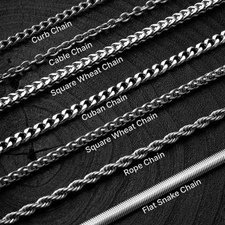 Titanium Steel Chain Necklace Collection. Jewelry Accessories