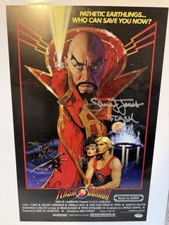 SAM J. JONES Signed / Inscribed Flash Gordon 11x17 Movie Poster (Schwartz)