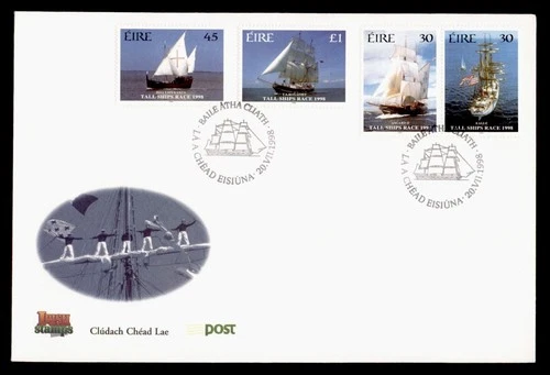 DR WHO 1998 IRELAND FDC TALL SHIP RACE COMBO L1 M77259