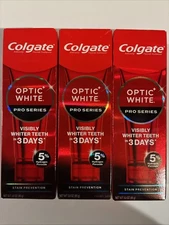 3 Colgate Optic White Pro Series Stain Prevention Whitening Toothpaste 3oz 12/26