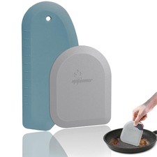 Bowl Scraper Dough Tool, 2PCS Silicone Bench Set of 2, Blue