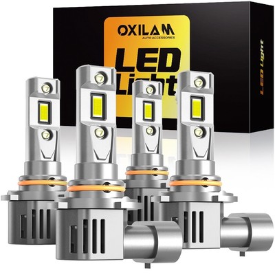 4PCS 9005+9006 LED Combo LED Headlight Kit 16000LM Light Bulbs Hi/Low Beam 6500K