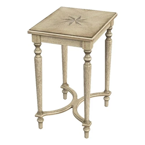 Butler Specialty Company Tyler Solid Wood Inlay Accent Table - Antique Beige - Picture 2 of 6