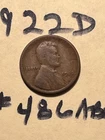 (1) 1922 D 1922D 22D Lincoln Wheat Cent -- Buyer grade #486ABC Good Very Good
