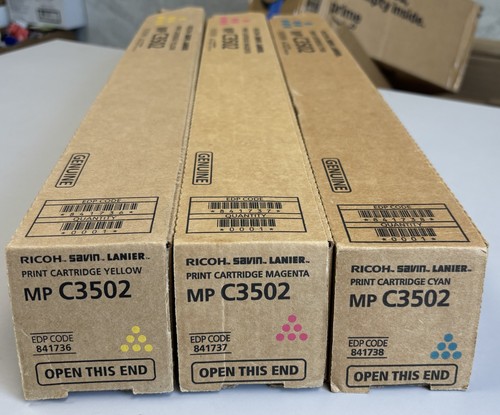3 Ricoh Original MP C3502 CMY Toner Druckerpatronen 841736 841737 841738 C3002 - Bild 3 von 5