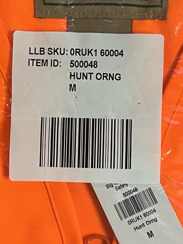 LL Bean Blaze Orange Big Game Hunting Safety Vest Full Zip Pockets Size M - Picture 3 of 4