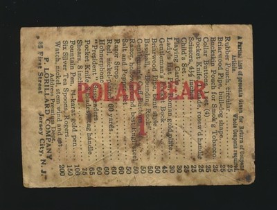 1909-1911 T206 POLAR BEAR TOBACCO (Baseball Related) *Original Coupon*