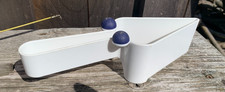 Tupperware Piece-O-Pie server cake slicer 2872 A wedge white blue knobs Vtg