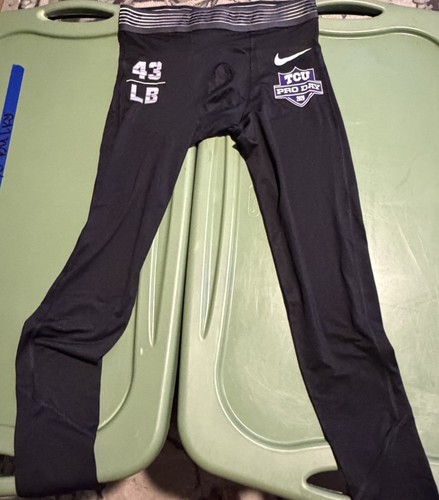 Nike Dri-FIT TCU Horned Frogs Player Team Issue LB #43 2026 Pro Day Tights Sz L 