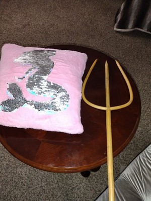 Mermaid Bundle. Bamboo Trident And Pink Mermaid Pillow
