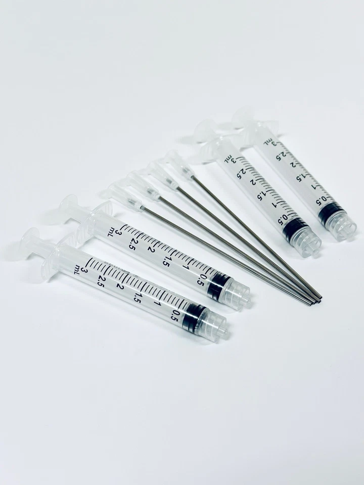 4pcs 3ml Syringes with Long 100mm Blunt Tip Needles Glue, Ink, Dispensing