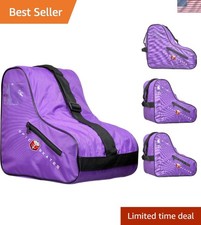 Compact Purple Roller Skate Carrier Bag - Adjustable and Stylish for Quad Skates