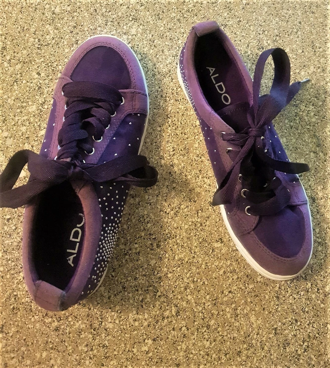 Bluebell bord hvede New ALDO Girls Kids Size 5 Beaded Purple Lace up Sneakers Casual Shoes  value $60 | eBay