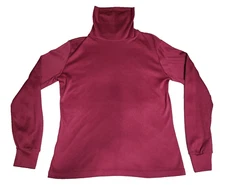 Fritzi Womens Turtleneck Top Sz M Red Pullover Long Sleeve