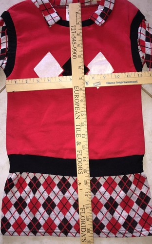 KAREN BLAKE Vintage 80s Schoolgirl Argyle Plaid Sweater Vest Dress 6 Red NWT USA - Picture 8 of 8