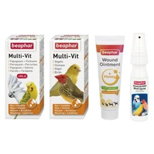 Beaphar Bird Care Wound Ointment Insecticidal Spray Multi-Vit Parrots Parakeets