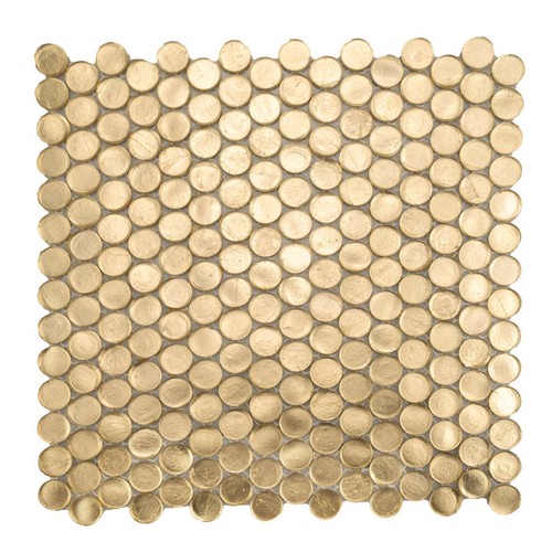 Moonlit Gold Penny Round Mosaic Tile Kitchen Backsplash Bathroom Shower TDH14MDR - Picture 2 of 9