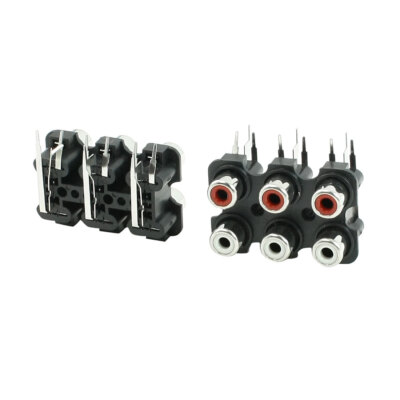 2 Pcs 6 RCA PCB Mount Female Outlet Jack Connector RCA Socket Black | eBay