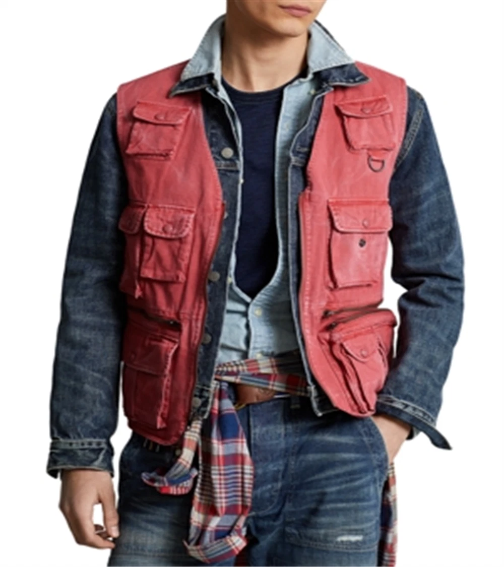 Ralph Lauren Polo Mens Outdoor Vest Sag Harbor Faded Red Small Brand New