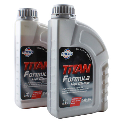 Fuchs Titan Formula High Mileage SAE 2 Quarts 5W-30 Engine Oil 2 x 1q