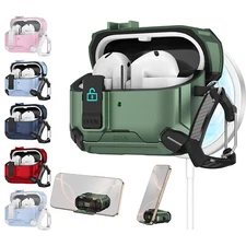 Secure Lock Stand Earphone Case For Samsung Galaxy Buds 3 / 3 Pro with Keychain