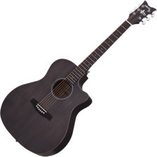 Schecter Deluxe Acoustic Guitar in Satin See Thru Black Finish