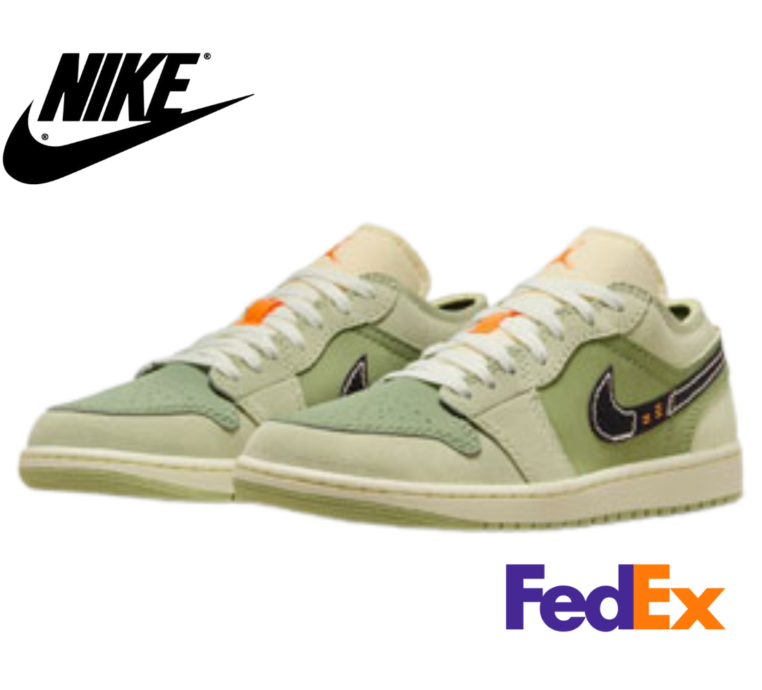 【美品】NIKE AIR JORDAN 1 LOW SE CRAFT 28.5 Nike Air Jordan 1 Low SE Craft Light Olive Black FD6819-300