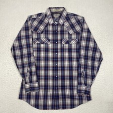 Levi Strauss Shirt Western Pearl Snap Mens Medium Multicolor Plaid Long Sleeve