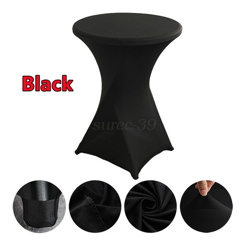 2025 Stretch Cocktail Round Table Cloth Cover Bar Spandex Wedding Party Decor - Picture 24 of 43