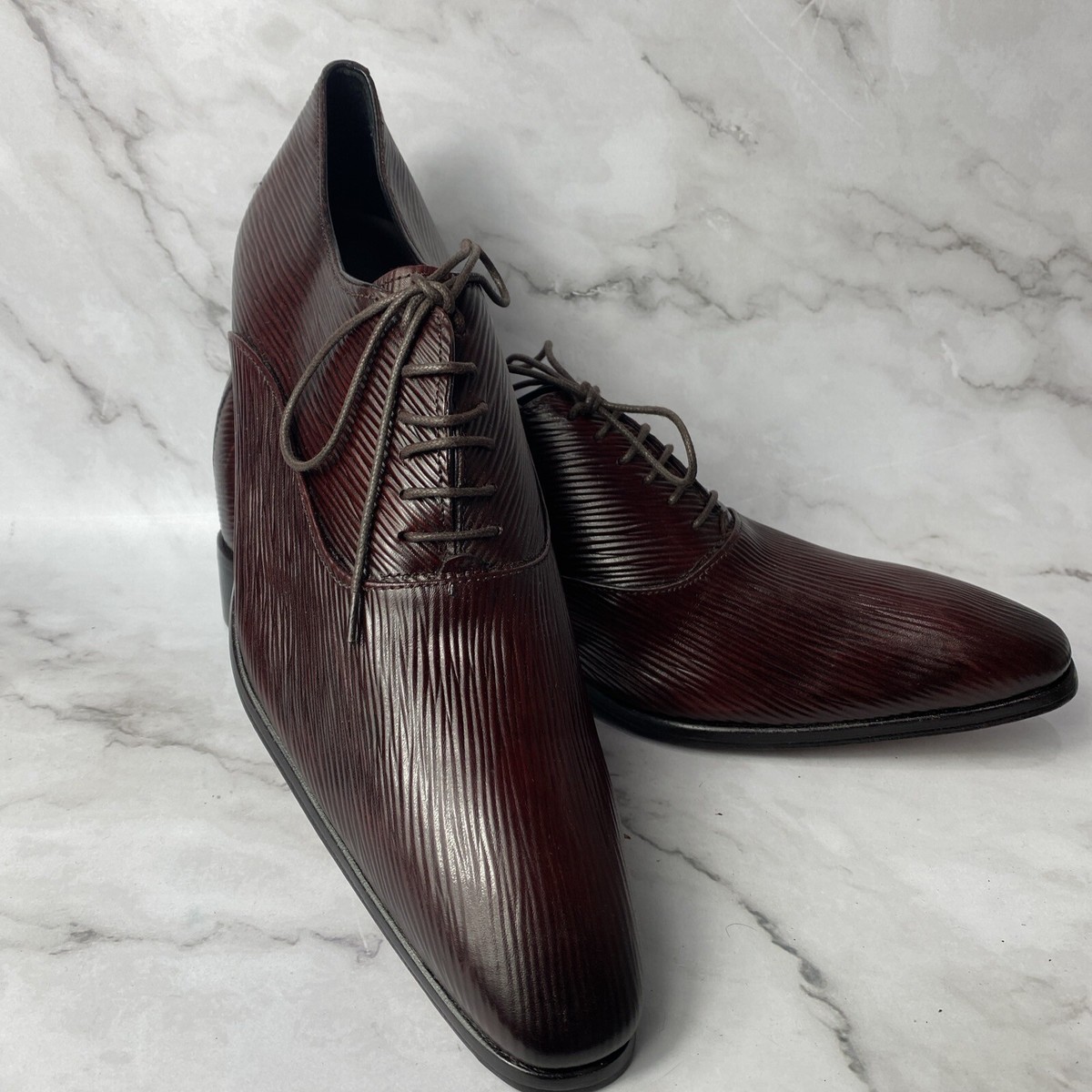 Le Bottier Red Mens Italian Leather Oxford Dress Shoes/ Made  display picture 3
